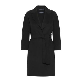 Max Mara Arona Mantel met ceintuur - Dames - Mantels - Zwart - Maat: XS Zijde