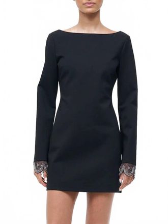 Staud Hunter Beaded Cuff Minidress In Black
