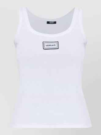 Versace ribbed slim-fit sleeveless scoop-neck tank top