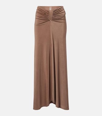 JADE Swim Skyla ruched jersey maxi skirt