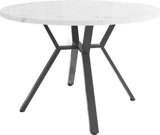 STILVORA Conjunto De Mesa Y Sillas Con 1 Mesa Redonda Y 4 Sillas, Para Comedor, Mdf, Acero Y Terciopelo, Negro Y Blanco