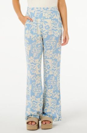 Rip Curl Print Wide Leg Pants in Blue at Nordstrom, Size Xx-Large