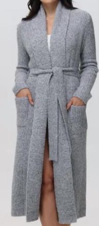 525 america Petunia Fuzzy Robe In Light Heather Grey