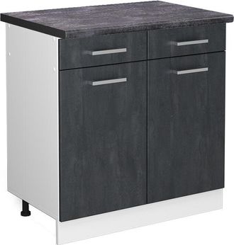 Vicco Mueble Bajo De Cocina R-line, Hormig&oacute;n Negro, 80 Cm Et Antracita
