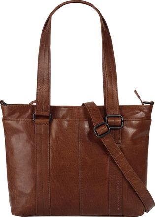 Spikes & Sparrow Shopper SPIKES & SPARROW, Damen, Gr. B/H/T: 37cm x 27cm x 10cm onesize, cognac, Leder, leicht gl&auml;nzend, unifarben, Taschen Shopper, echt Leder