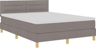 vidaXL Box Spring Bed with Mattress Taupe 140 x 190 cm Fabric vidaXL