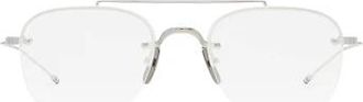 Thom Browne 960A Semi-Rimless Pilot Bril - unisex - Brillen - Wit - 53 MM - Accessoires