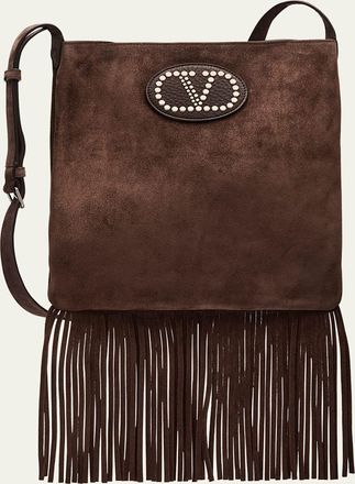 Valentino Garavani Nellcote Fringe Suede Crossbody Bag