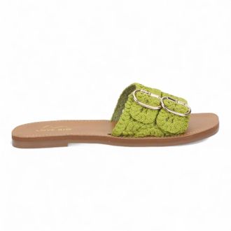 Love Rio Womens Bailey Vintage Crochet Sandal In Green