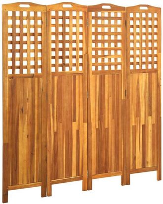 vidaXL Biombo De 4 Paneles Madera Maciza De Acacia 121x2x120 Cm Vidaxl
