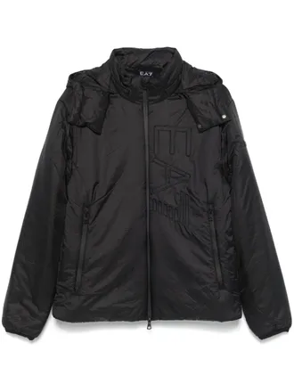 Emporio Armani logo-embroidered puffer jacket - men - Polyamide/Polyester/Polyamide - S - Black