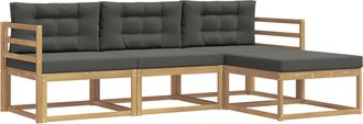 vidaXL Conjunto De Sof&aacute;s De Exterior 4 Uds. Blanco Y Antracita Vidaxl