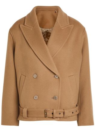 Isabel Marant Warna Belted Wool and Cashmere-blend Jacket - Camel - 38 (UK10 / S)