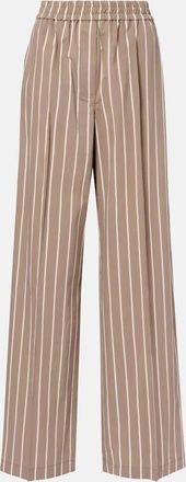 Brunello Cucinelli Pantaloni a gamba larga in cotone a righe