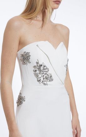 Karen Millen Crystal Embellished Bandeau Tailored Maxi Dress
