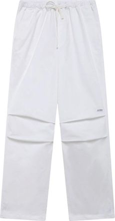 Autry Nylon Broek Met Logo - Heren - Wijde Broeken - Wit - S - Nylon - Broeken