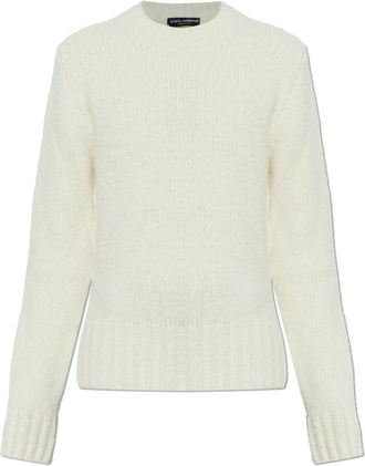 Dolce & Gabbana Trui met ronde hals - Heren - Ronde hals truien - Wit - L - Wol - Truien & Vesten