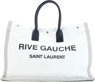 Saint Laurent Rive Gauche Shopper Canvas Large tote bag - Beige