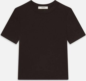 Frame Denim Womens Rib Baby Tee In Espresso