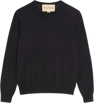 Valentino Maglia VLogo Signature - Heren - Ronde hals truien - Zwart - L - Wol - Truien & Vesten