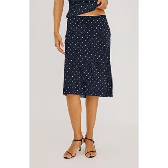Rails Jolene Polka Dot Midi Skirt in Navy Polka Dots at Nordstrom, Size Xx-Small