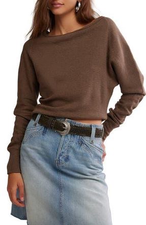 Free People Jess One-Shoulder Thermal Top in Coco Brown Heather at Nordstrom Rack, Size Small