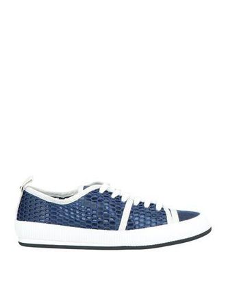 スニーカー PREMIATA Men Sneakers 419646 LANDER BLUE Premiata - Blue trainers with lime green 