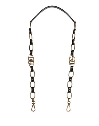 Dolce & Gabbana Black Leather Gold Chain Bag Accessory Shoulder Womens Strap