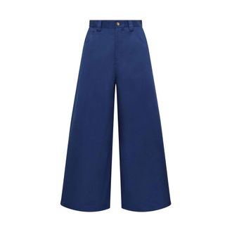 Maliparmi Wide Trousers, female, Blue, Size: 2XL Stretch Cotton Trousers