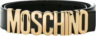 Moschino Riem Van Leer Met Logo - Dames - Riemen - Zwart - S - Leer - Accessoires