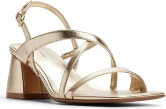 Call It Spring Womens Call It Spring Shaynaa Sandals Gold Block Heel Slingback ZAP1952