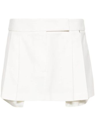 Nissa low-rise pleated miniskirt - White