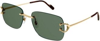 Cartier Signature C Zonnebrillen - Heren - Zonnebrillen - Geel - 59 MM - Nylon - Accessoires