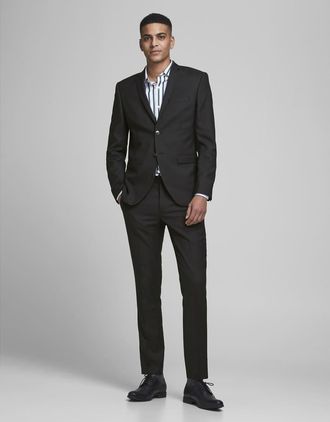 Jack & Jones Blazer monopetto e pantaloni neri-Nero