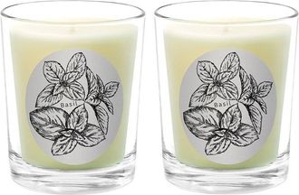 Qualitas Basil Two Scented Beeswax Candle Set