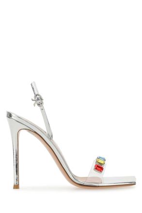 Gianvito Rossi Silver Leather â and Pvc Ribbon Candy Sandals