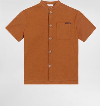 Dolce & Gabbana Cotton And Linen Canvas Shirt - Man Beige 6 Years