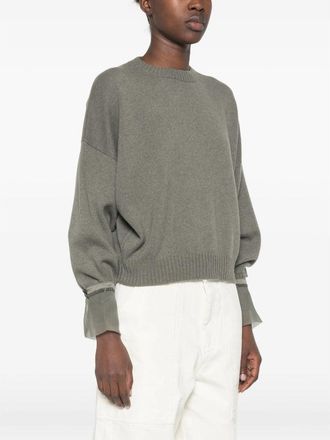 Brunello Cucinelli Monili-Embellished Cuffs Sweater - Gray