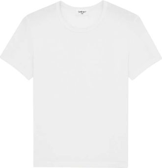 Saint Laurent White Round Neck T-Shirt