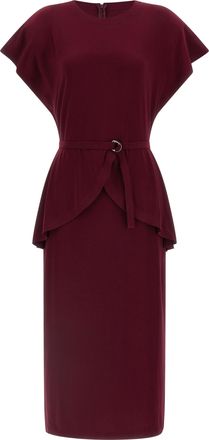 Norma Kamali Bordeaux Polyester Midi Womens Dress