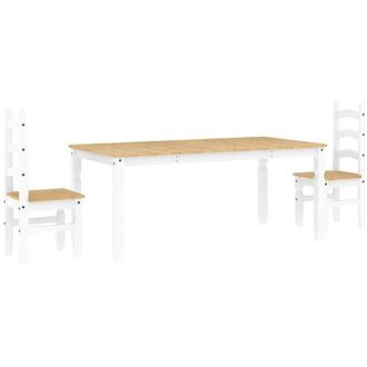 vidaXL Vidaxl - 3 Piece Dining Set Panama White Solid Wood Pine