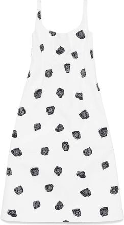 Marni Abito midi con stampa rose - Bianco