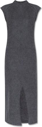 Jil Sander Jurk met Cut-out - Dames - Maxi kleedjes - Grijs - XS - Wol - Kleedjes