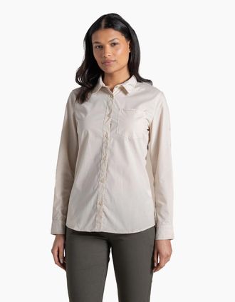 Craghoppers Womens Craghoppers Womens/Ladies Kiwi III Long-Sleeved Shirt - Cream - Size: 20