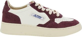 Autry medalist Bordeaux Low Top Sneakers With Logo Detail In Leather And Suede Woman