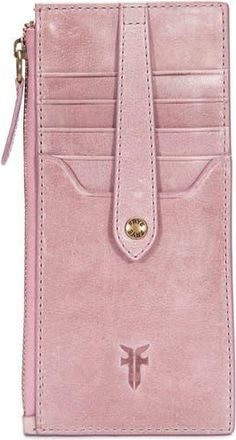 Frye Slim Leather Snap Card Wallet in Orchid at Nordstrom Rack
