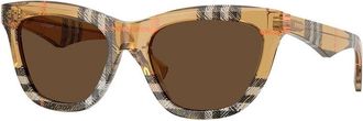 Burberry Brown Cat Eye Ladies Sunglasses BE4435F 414673 53