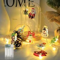 OEM Guirnalda De Luces Led Con Dise&ntilde;o De Pap&aacute; Noel, Mu&ntilde;eco De Nieve, Reno Y &Aacute;rbol De Navidad, Funciona Con Pilas, Decoraci&oacute;n Navide&ntilde;a Port&aacute;til Para Interi
