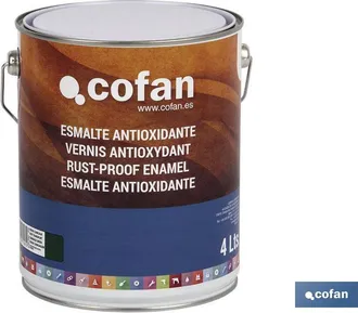 cofan Cofan Esmalte Antioxidante Negro Brillo (4l), Esmalte Antioxidante En Color Blanco Brillo, Negro Brillo, Verde Carruaje Y Gris Plata. De F&aacute;cil Aplicac