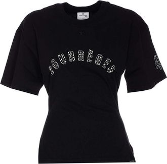 Courrèges Waisted Print Logo T-Shirt